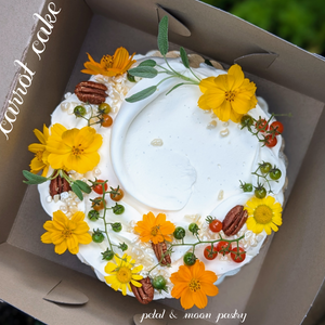 6" Cake | Carrot Cake (NO NUTS) with spiced salted caramel and vanilla bean pineapple buttercream | August 31 pickup